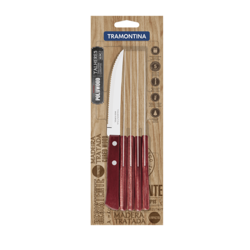 CUCHILLO ASADO POLYWOOD 2832/5 6 pzas - Imagen 2