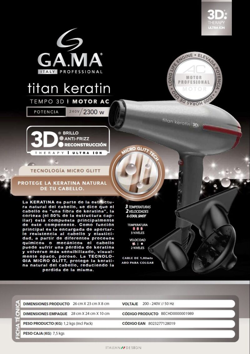 Secador GA.MA Tempo Keratin - Imagen 2