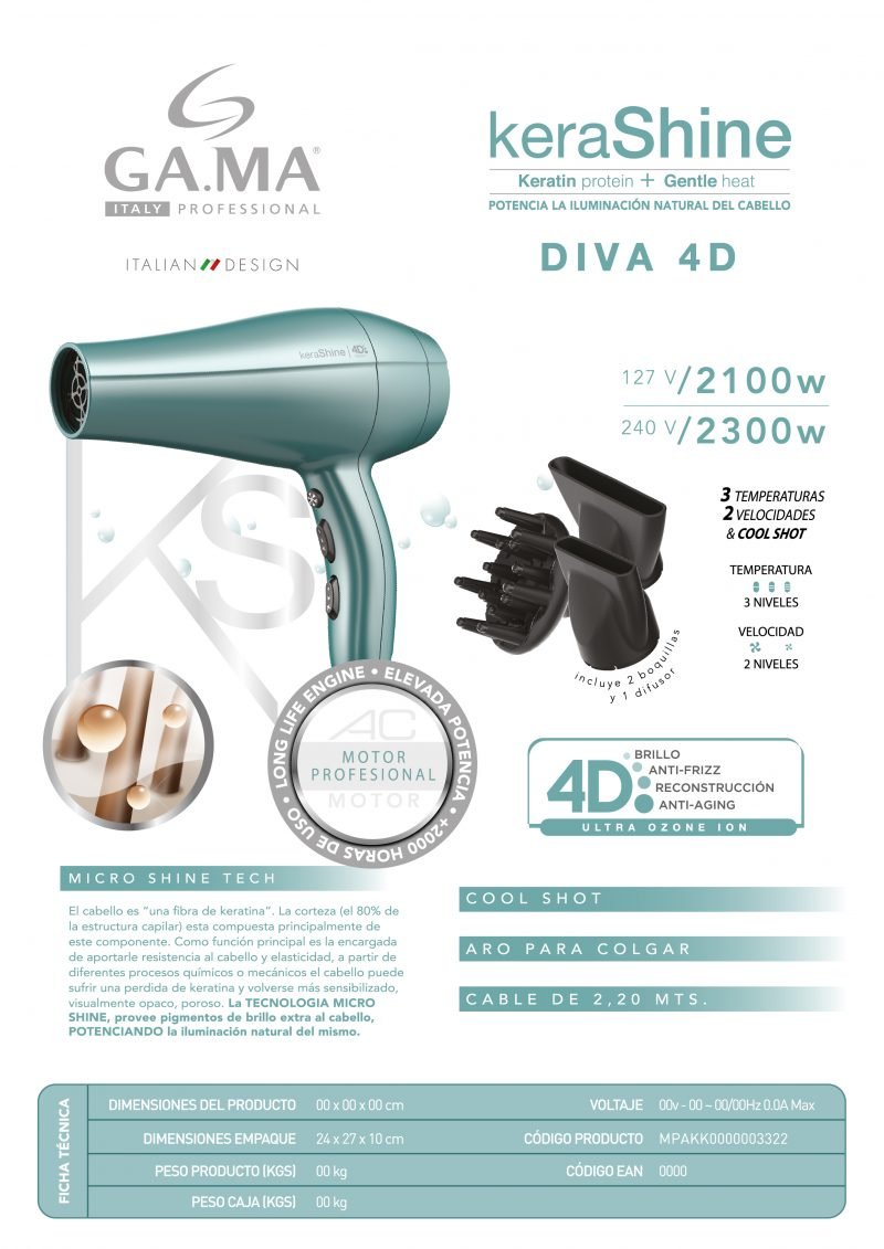 Secador GA.MA Diva 4D Kera-Shine - Imagen 3