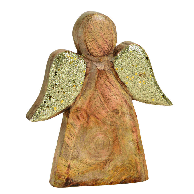 Angel Dorado De Madera 18X20X2