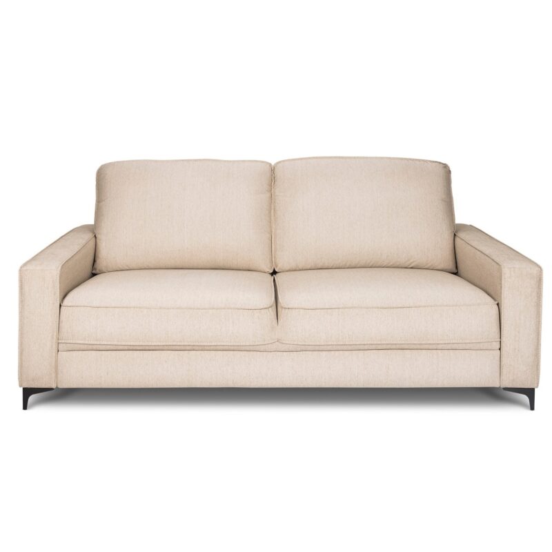 Sofa 766 3Cpos Tela Gris C/Pata Bronce