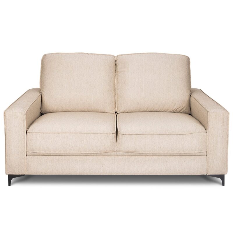 Sofa 766 2Cpos Tela Gris Cla.Pata Bronce