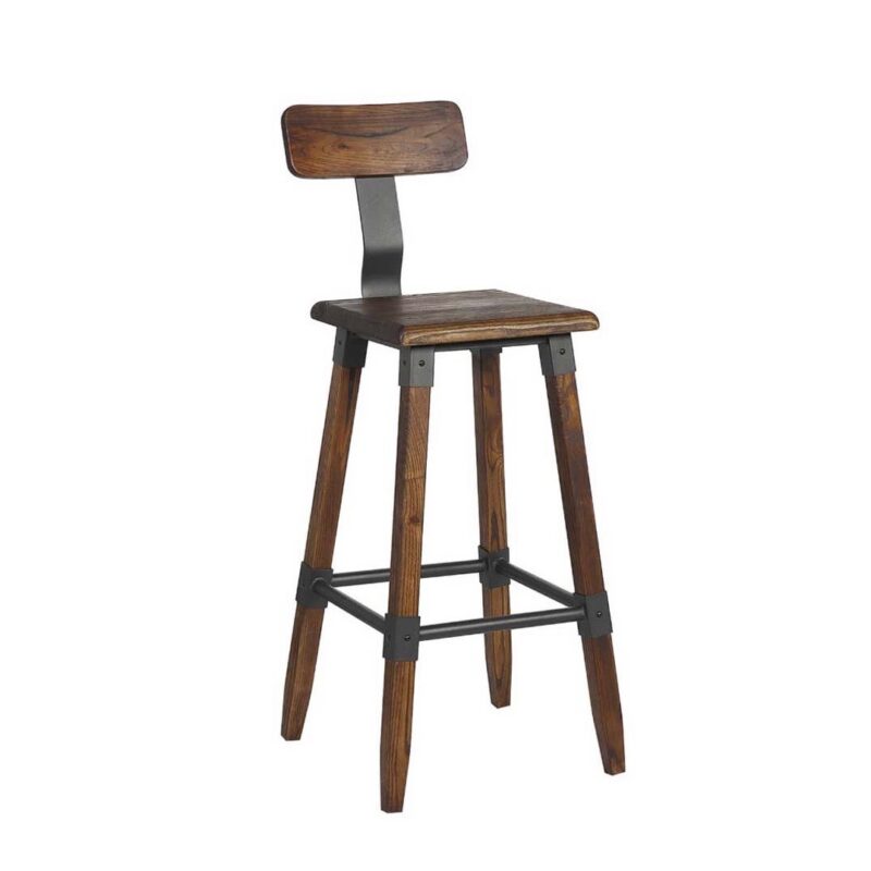 TABURETE BAR c/RESPALDAR NEGRO