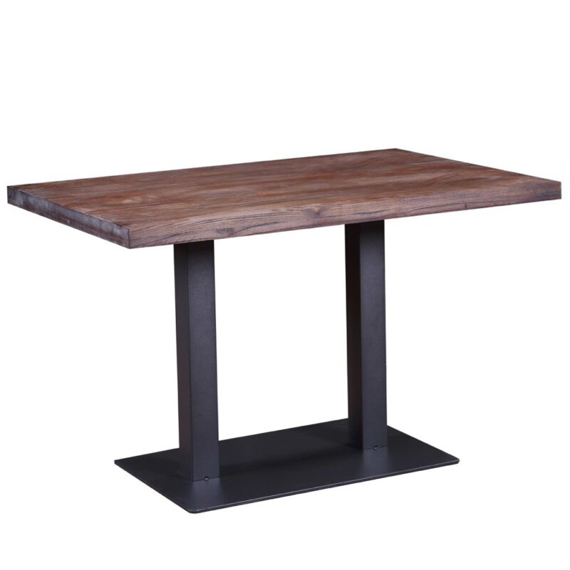 MESA BAR NEGRO ACERO c/MADERA