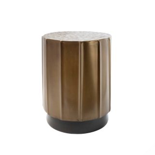 Mesa Lateral De Metal En Combinación En Negro Y Bronce