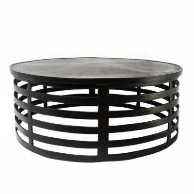 Mesa De Centro Con Base De Anillos Metálicos