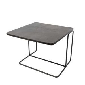 Mesa Lateral Nido Rectangular De Dos Piezas En Hierro Y Latón - Imagen 4