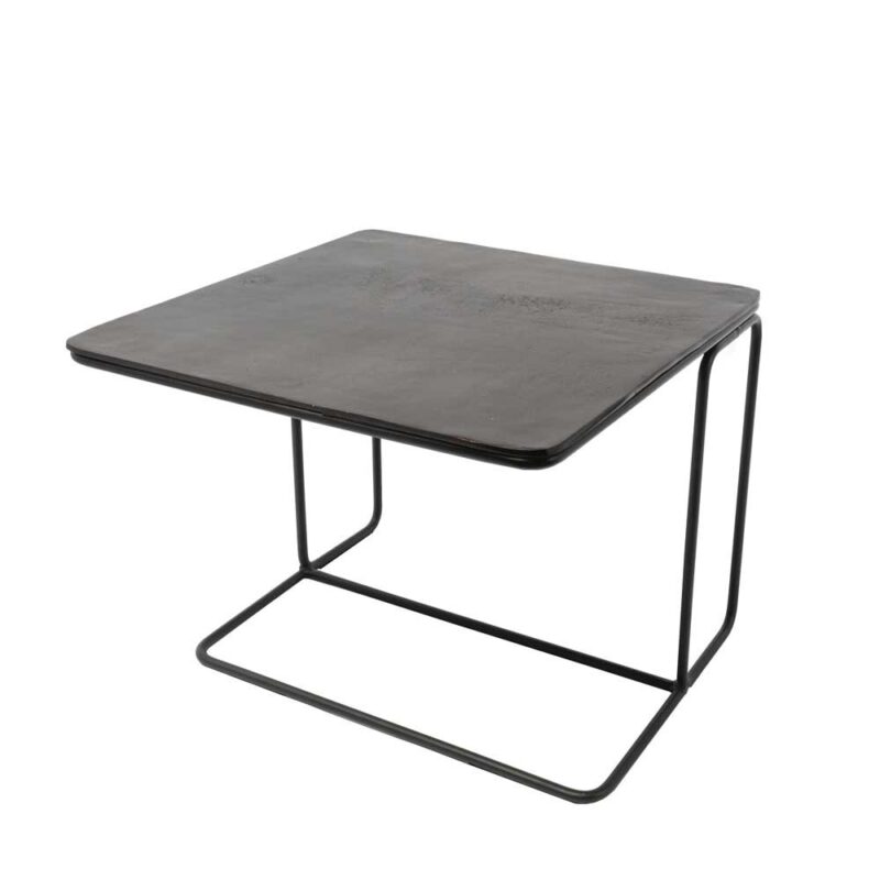 Mesa Lateral Nido Rectangular De Dos Piezas En Hierro Y Latón - Imagen 4