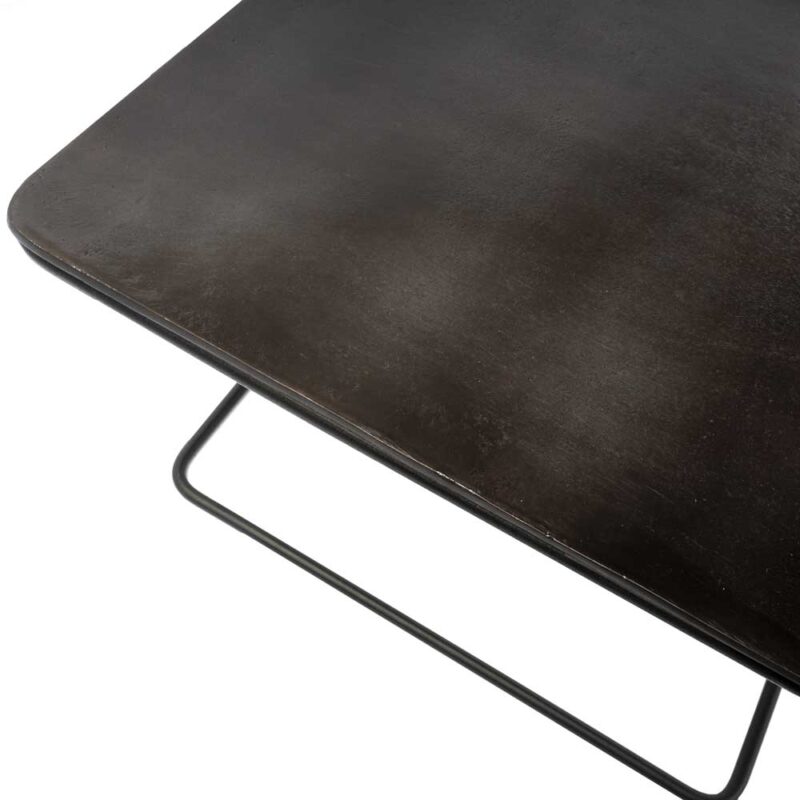 Mesa Lateral Nido Rectangular De Dos Piezas En Hierro Y Latón - Imagen 5