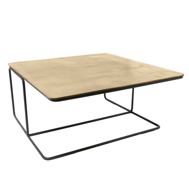 Mesa Lateral Nido Rectangular De Dos Piezas En Hierro Y Latón - Imagen 2