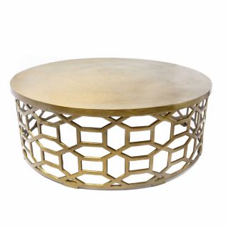 Mesa Centro De Diseños Geométricos Terminación Dorada