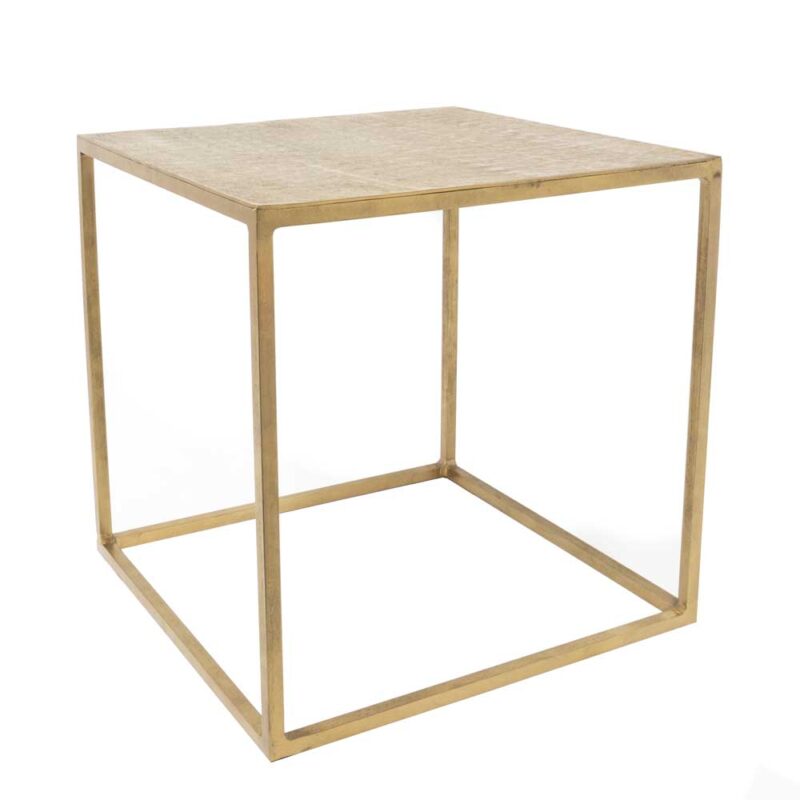 Mesa Lateral Estilo Nido Cúbica Dorada En Tres Piezas - Imagen 4