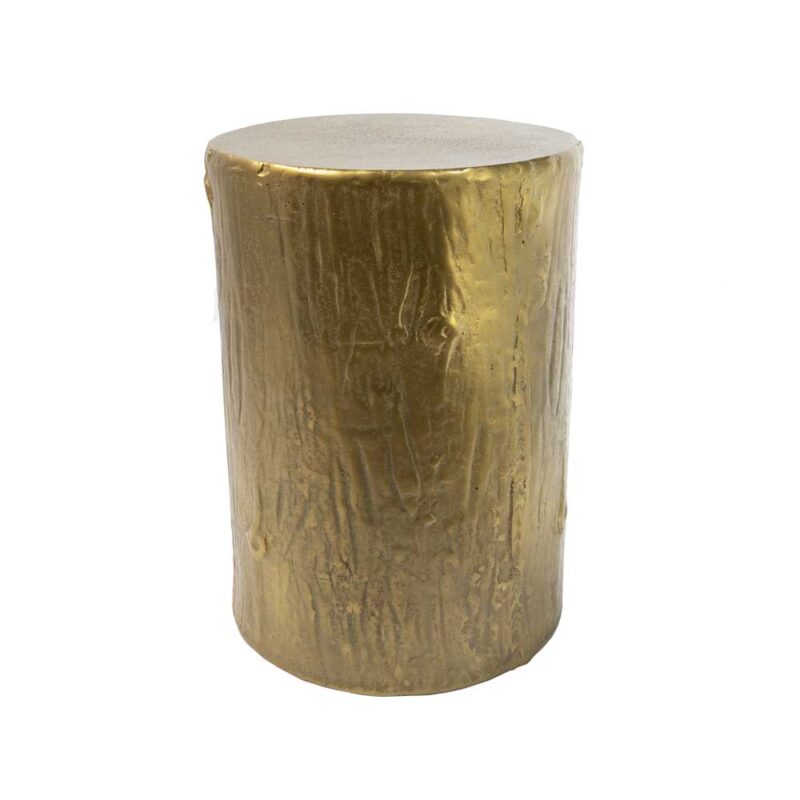 Mesa Lateral Tronco En Dorado
