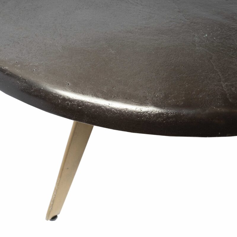 Mesa De Centro Cormo Oscuro Combinado Con Patas Bronce - Imagen 4