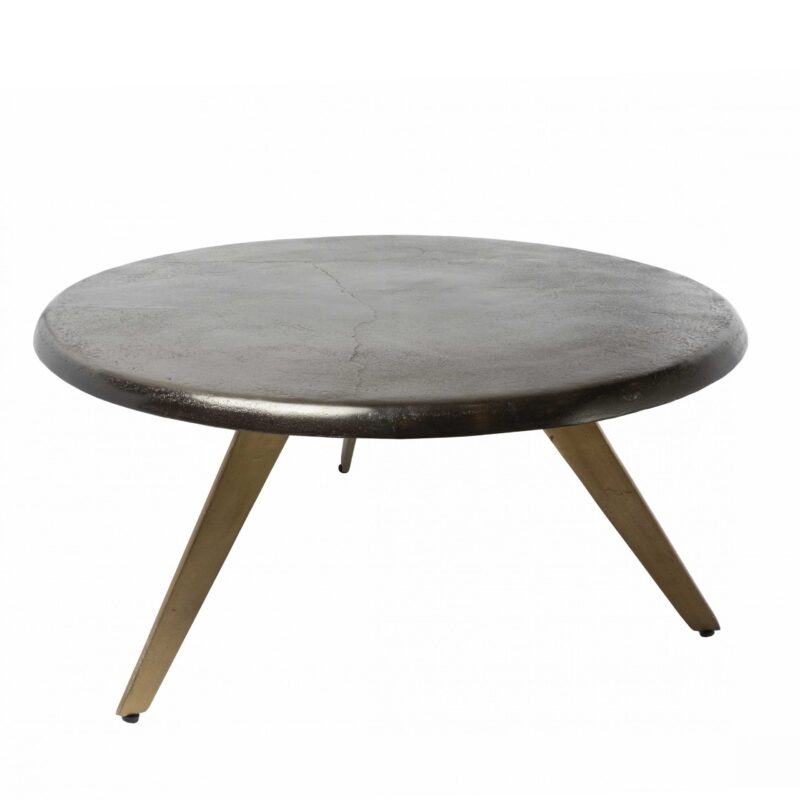 Mesa De Centro Cormo Oscuro Combinado Con Patas Bronce