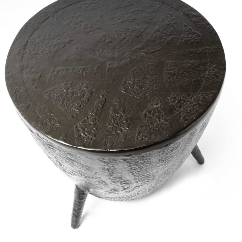 Mesa Lateral Tambor Africano Negro Mate - Imagen 3