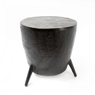 Mesa Lateral Tambor Africano Negro Mate