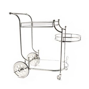 Carrito Bar Inox Con Mesada De Vidrio