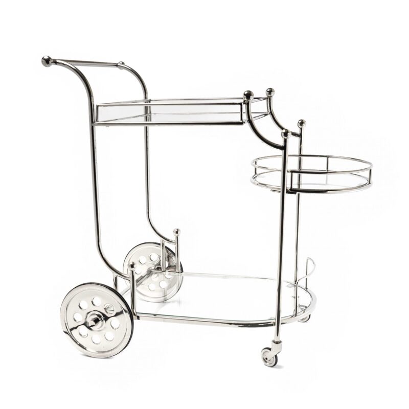 Carrito Bar Inox Con Mesada De Vidrio