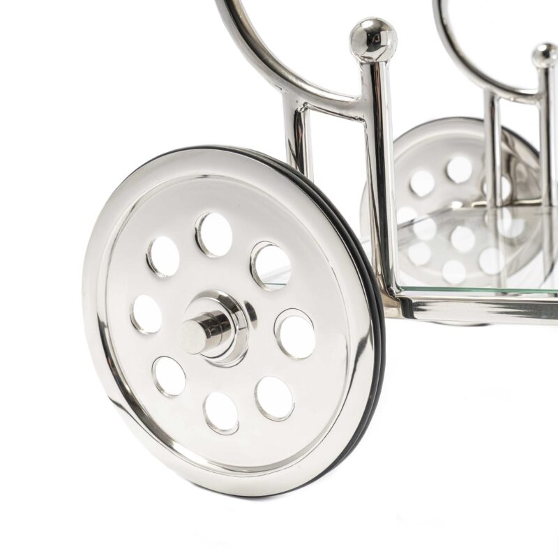 Carrito Bar Inox Con Mesada De Vidrio - Imagen 4