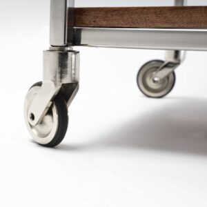 Carrito Bar Con Mesada De Vidrio Y Madera - Imagen 4