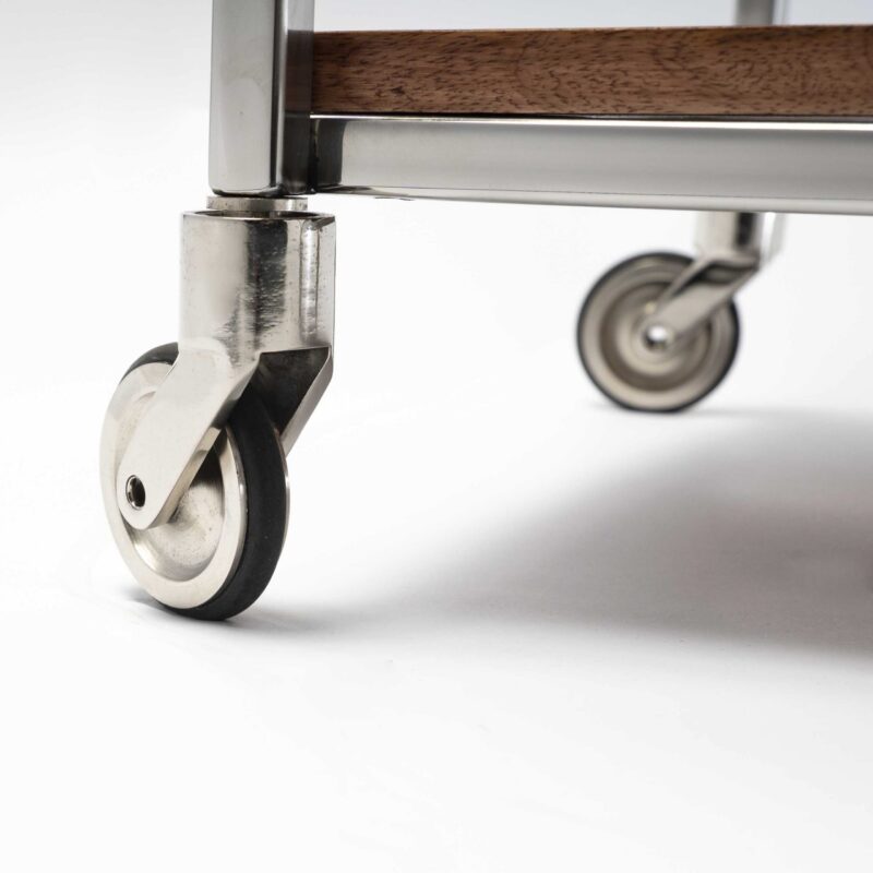 Carrito Bar Con Mesada De Vidrio Y Madera - Imagen 4