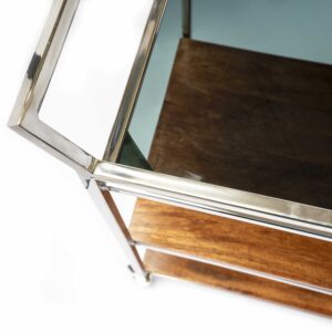 Carrito Bar Con Mesada De Vidrio Y Madera - Imagen 5