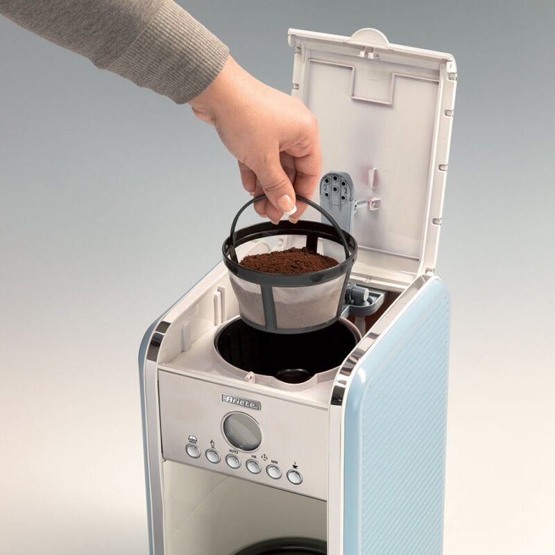 Cafetera Vintage crema/azul - Imagen 2