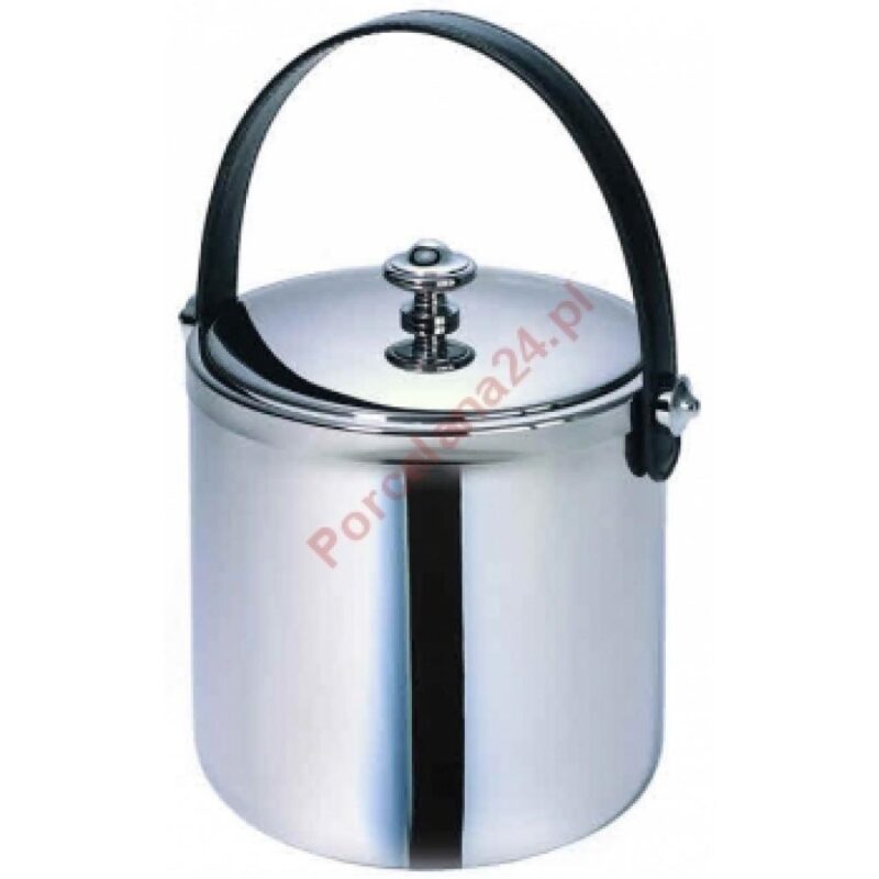 Hielera C/Pinza Inox C/Asa Cuero Negro
