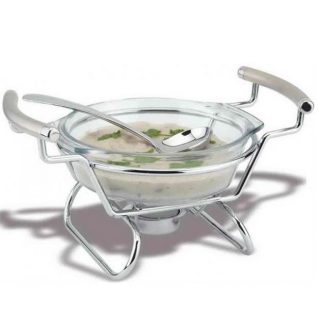 Salsera C/Calentador Y Cucharon Perle