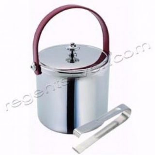 Hielera Inox C/Pinza Cuero Marron