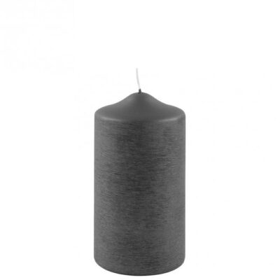 Vela Cepillada Gris H15 D8Cms