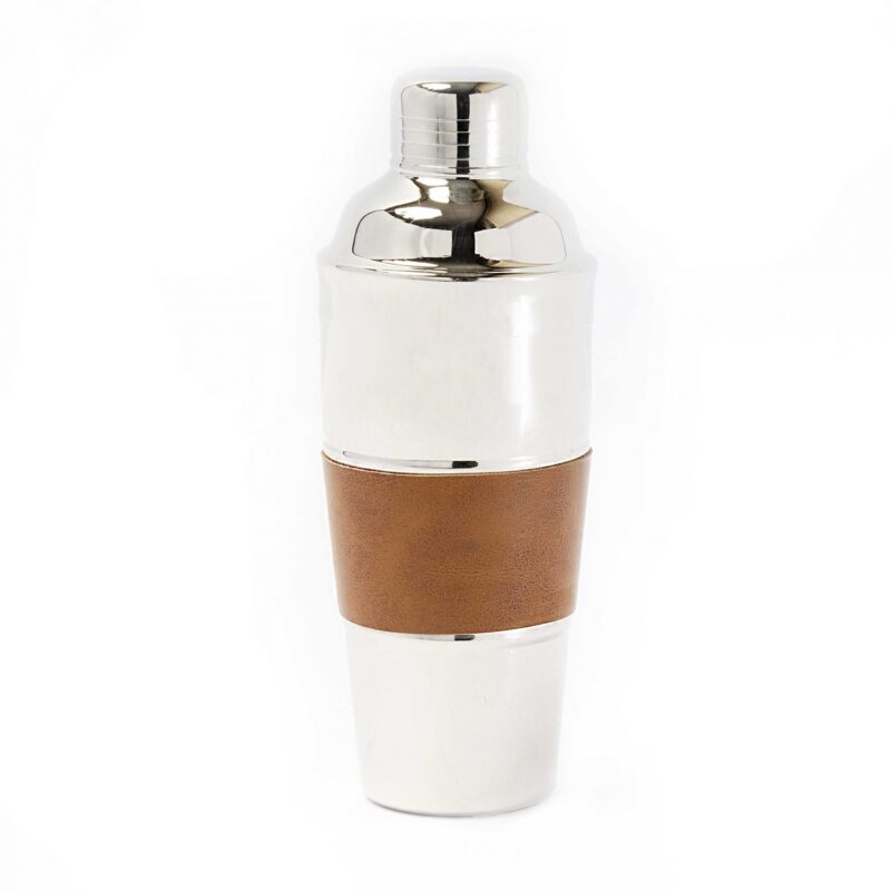 Cocktelera Inox Con Detalle De Cuero