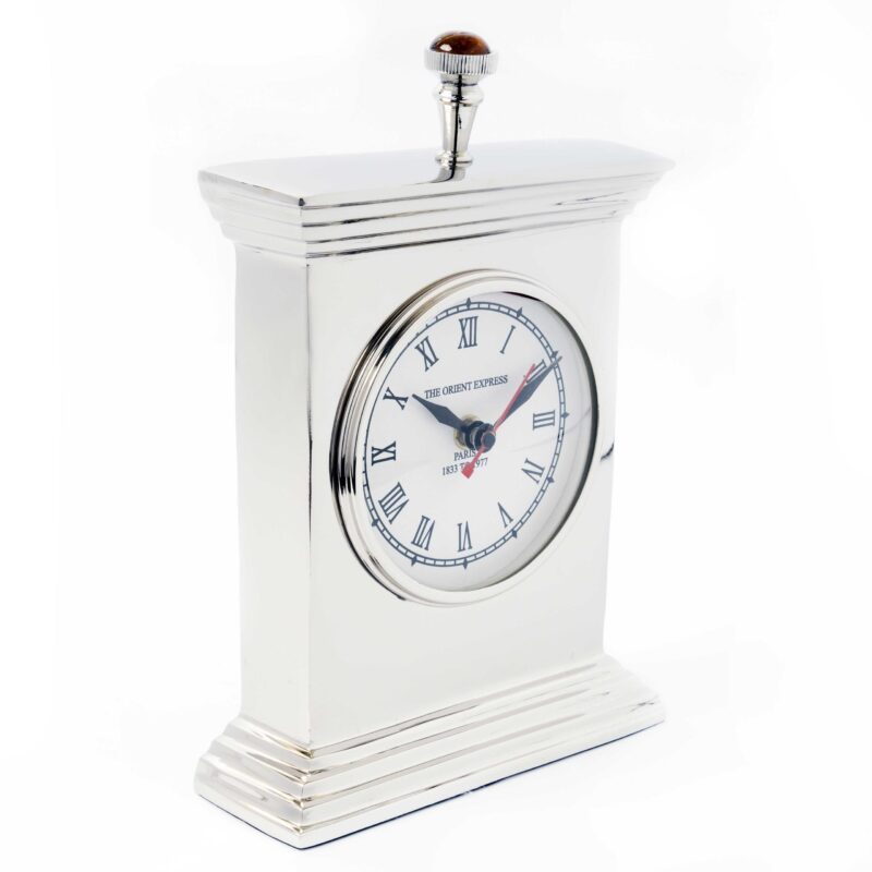 Reloj De Mesa Plateado