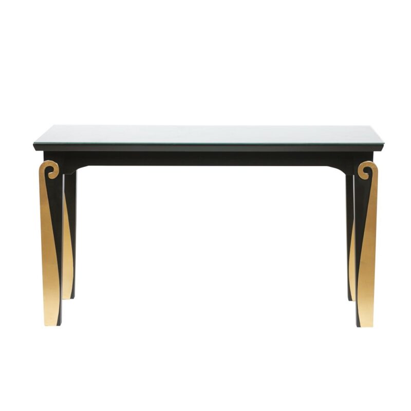 CONSOLA NEGRO BRILLOSO/DORADO 137x49x77