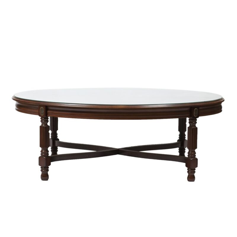 MESA OVAL ROJO VINO
