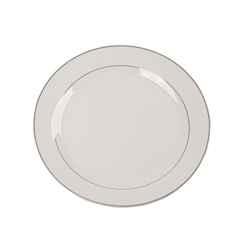 PLATO PLAYO BLANCO c/DORADO 26 cms