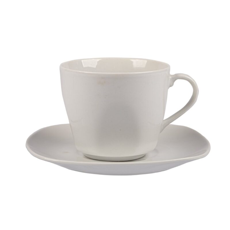 TAZA TE 210 cc CUAD. BLANCO c/PLAT. x 6 - Imagen 2