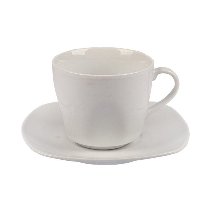 TAZA TE 210 cc CUAD. BLANCO c/PLAT. x 6 - Imagen 3