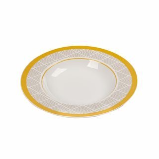 PLATO HONDO 24 cms ARENA AMARILLO x 6