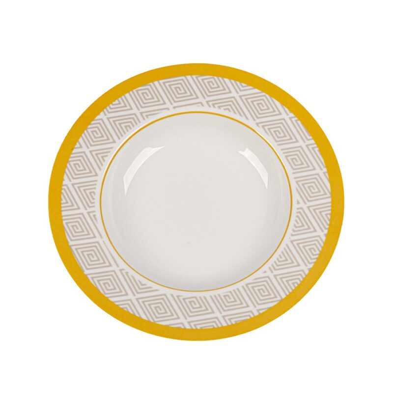 PLATO HONDO 24 cms ARENA AMARILLO x 6 - Imagen 2