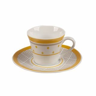 TAZA CAFE c/PLAT.100CC A.AMARILLO x 6