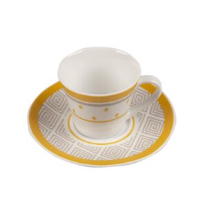 TAZA CAFE c/PLAT.100CC A.AMARILLO x 6 - Imagen 2