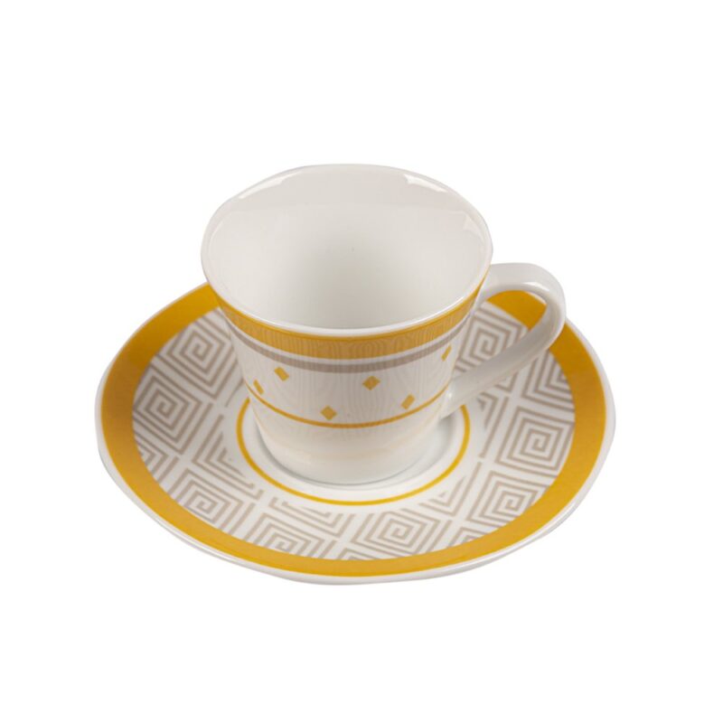 TAZA CAFE c/PLAT.100CC A.AMARILLO x 6 - Imagen 2