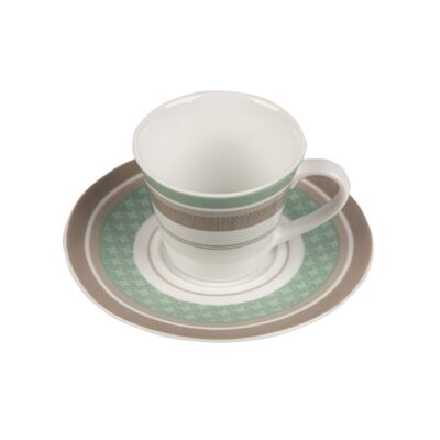 TAZA CAFE c/PLAT. 100CC A.VERDE x 6