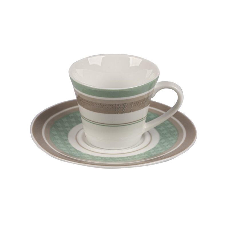 TAZA CAFE c/PLAT. 100CC A.VERDE x 6 - Imagen 2