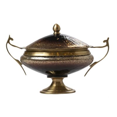 POTICHE OVAL CRISTAL AMBER c/TAPA