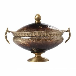 POTICHE CRISTAL OVAL CHICO AMBER