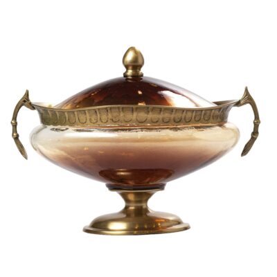 POTICHE OVAL CRISTAL AMBER c/TAPA