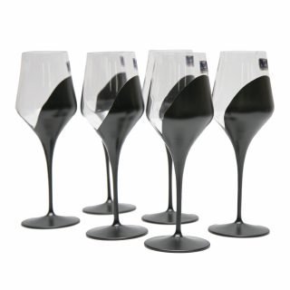 JGO. 6 COPAS VINO CONTESS ALLOR NEGRO